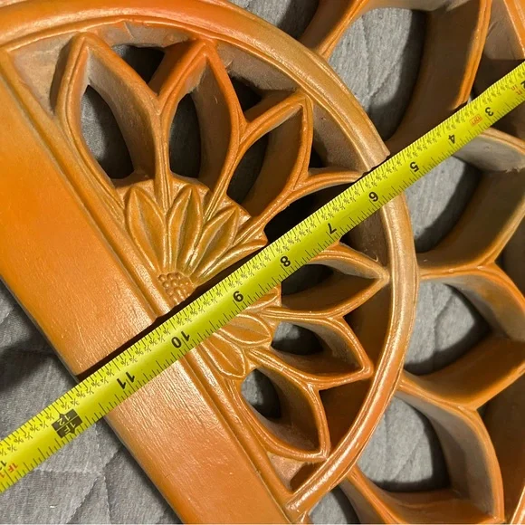 Sunburst Orange Wall Decor with flower